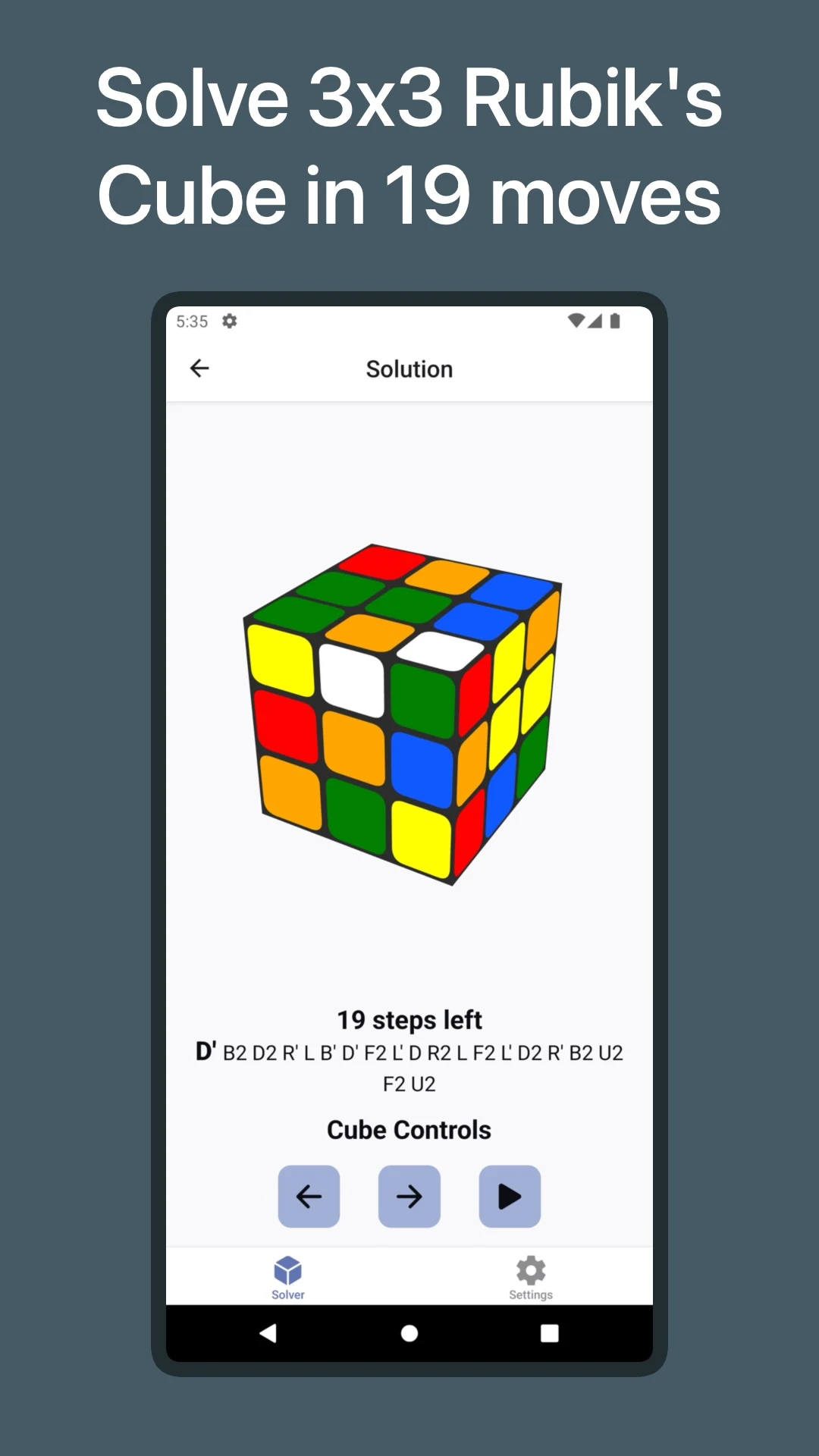 Rubix Cube Solver 2x2 3x3 screenshot
